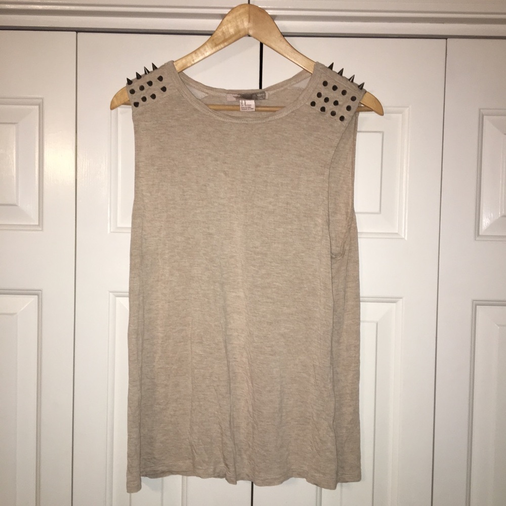 Studded Tan T-Shirt